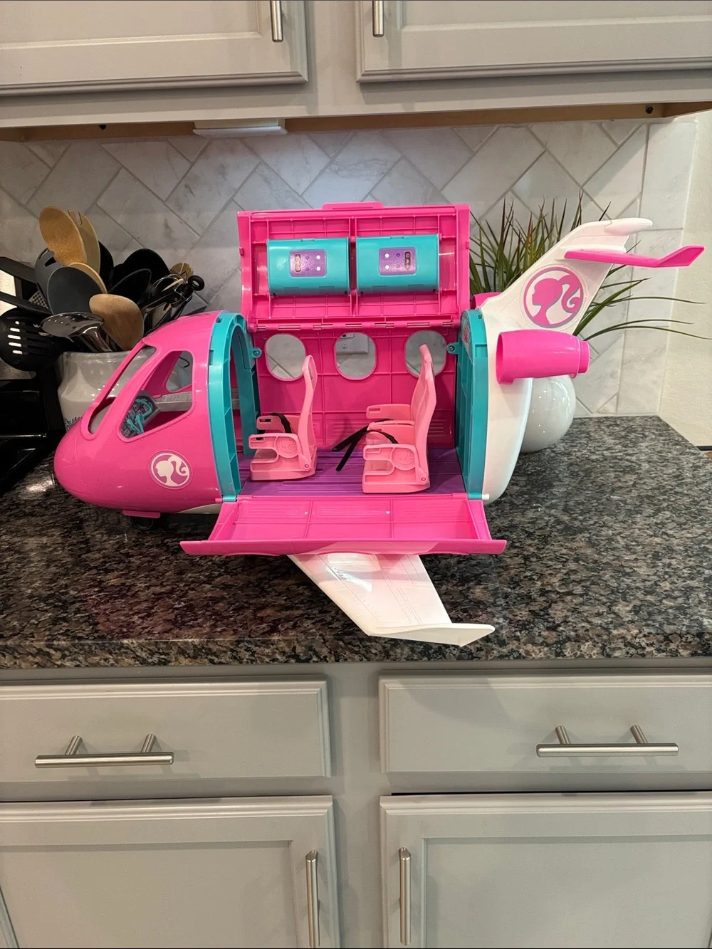 Barbie Hot Pink & White Play Plane